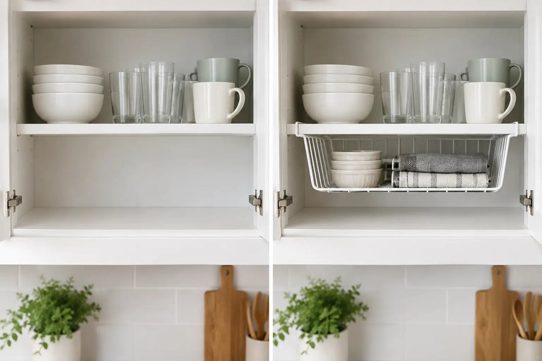 Under Shelf Basket No Drilling: Add Space Fast