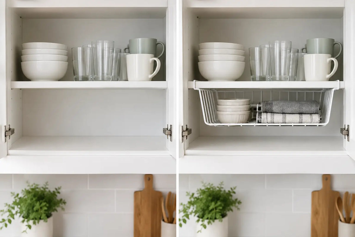 Under Shelf Basket No Drilling: Add Space Fast
