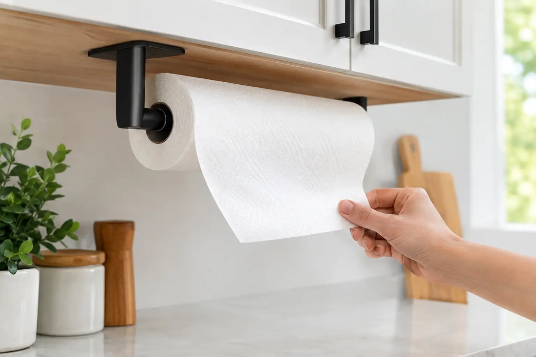 Under Shelf Paper Towel Holder for Clear Counters