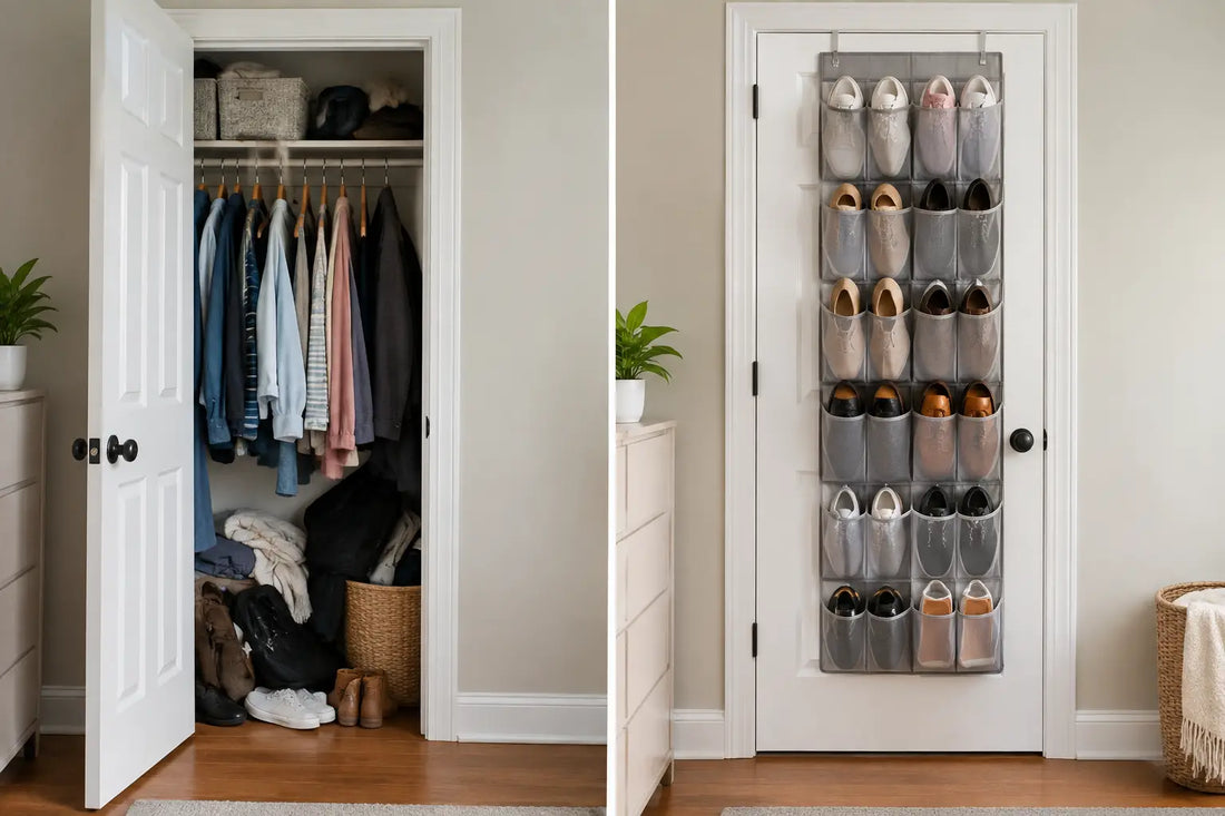 Over the Door Shoe Organizer for a Small Closet