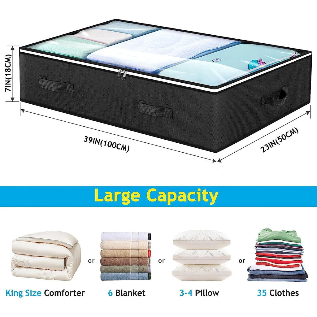 UNDER the Bed | OVER the Closet Shelf Storage Container — Clear Window, Foldable