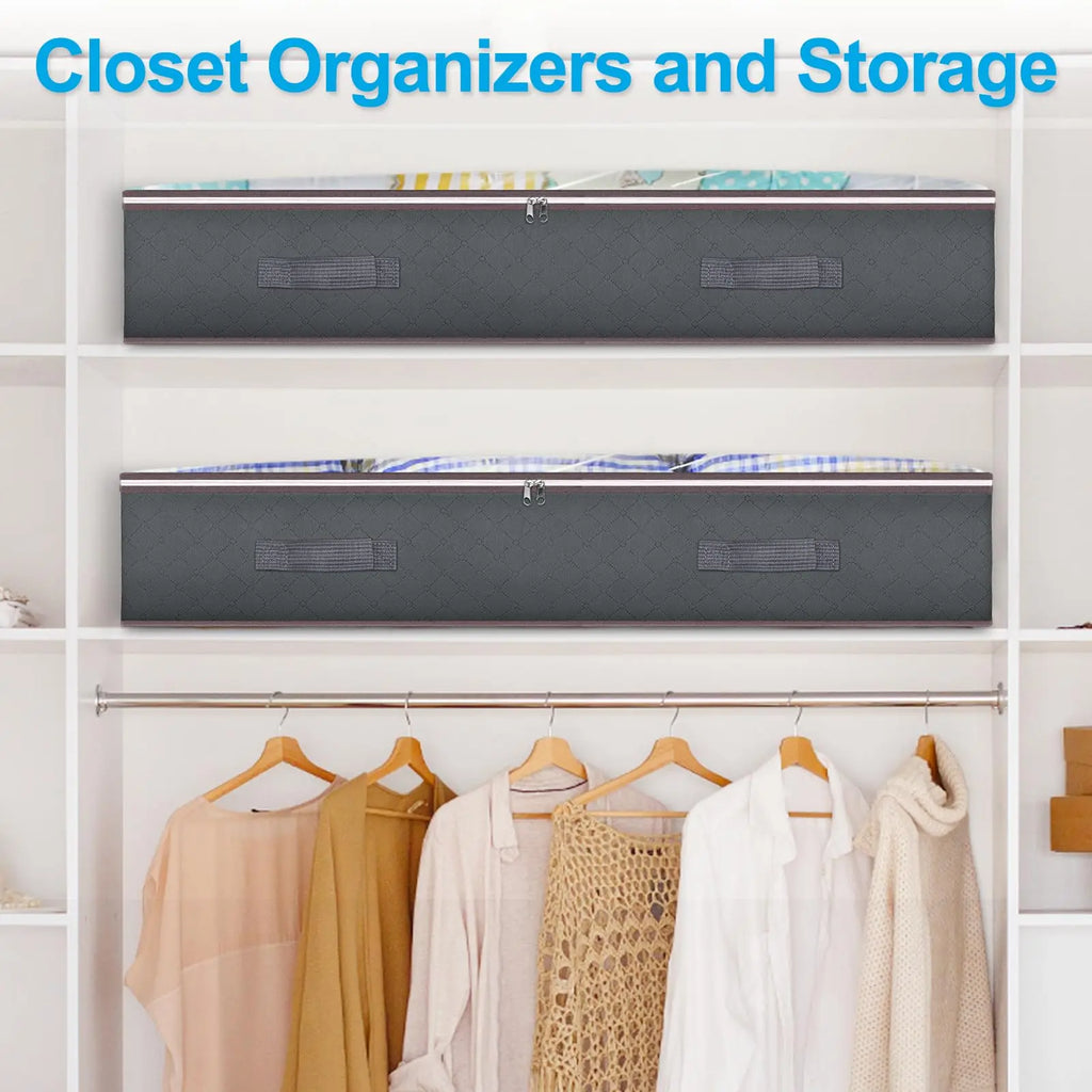 UNDER the Bed | OVER the Closet Shelf Storage Container — Clear Window, Foldable