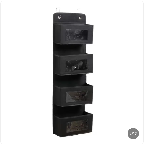 Rangement suspendu de porte – 4 compartiments (3 couleurs)