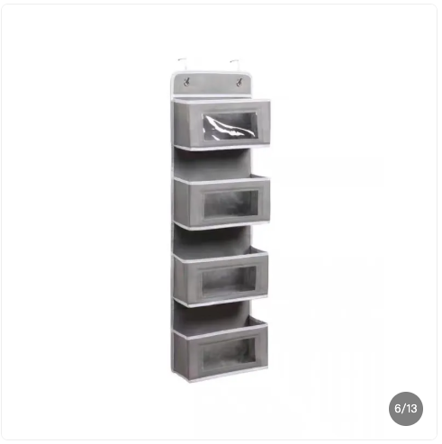 Rangement suspendu de porte – 4 compartiments (3 couleurs)