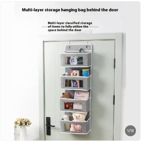 Rangement suspendu de porte – 4 compartiments (3 couleurs)