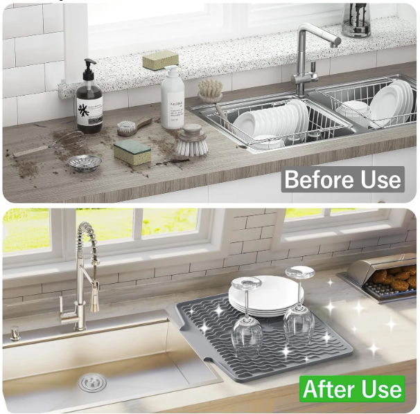 OVER Sink Dish Drying Mat - Gray (2pcs)