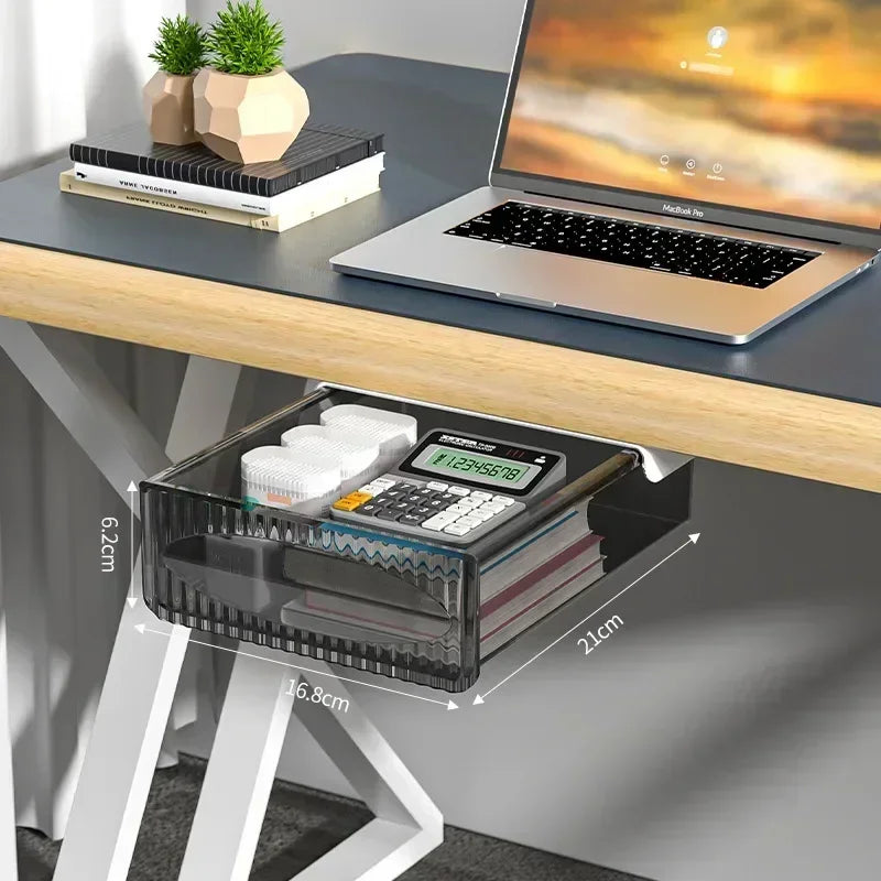 UNDER the Desk Invisible Storage Drawer — Adhesive Mount, 3.5L