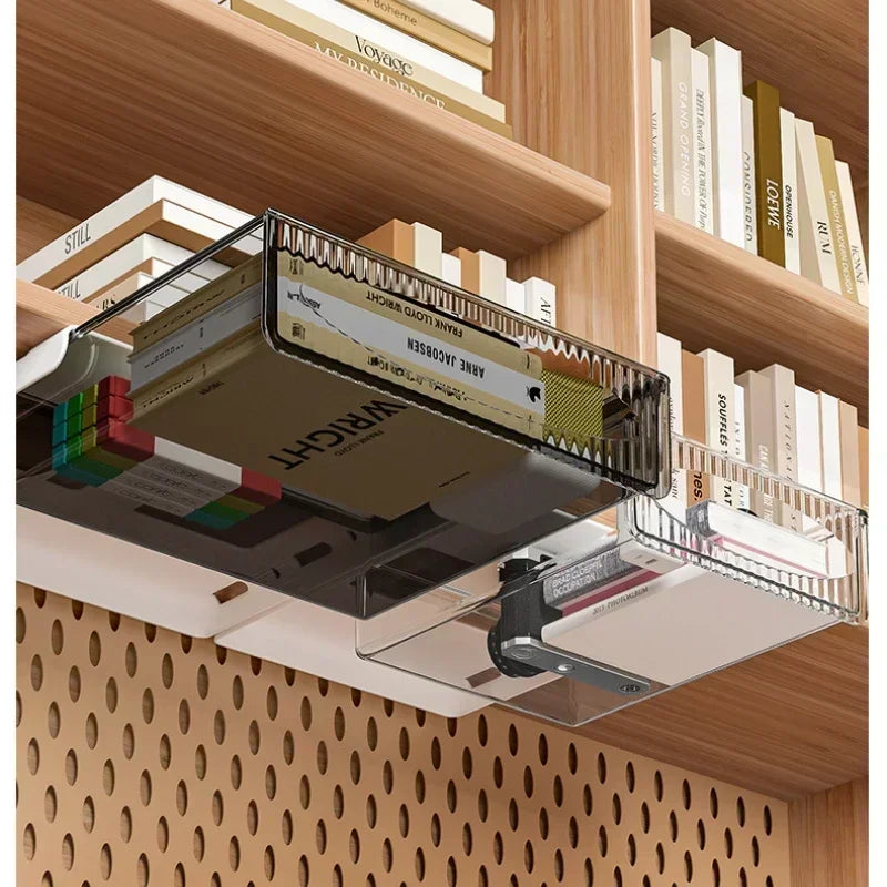 UNDER the Desk Invisible Storage Drawer — Adhesive Mount, 3.5L
