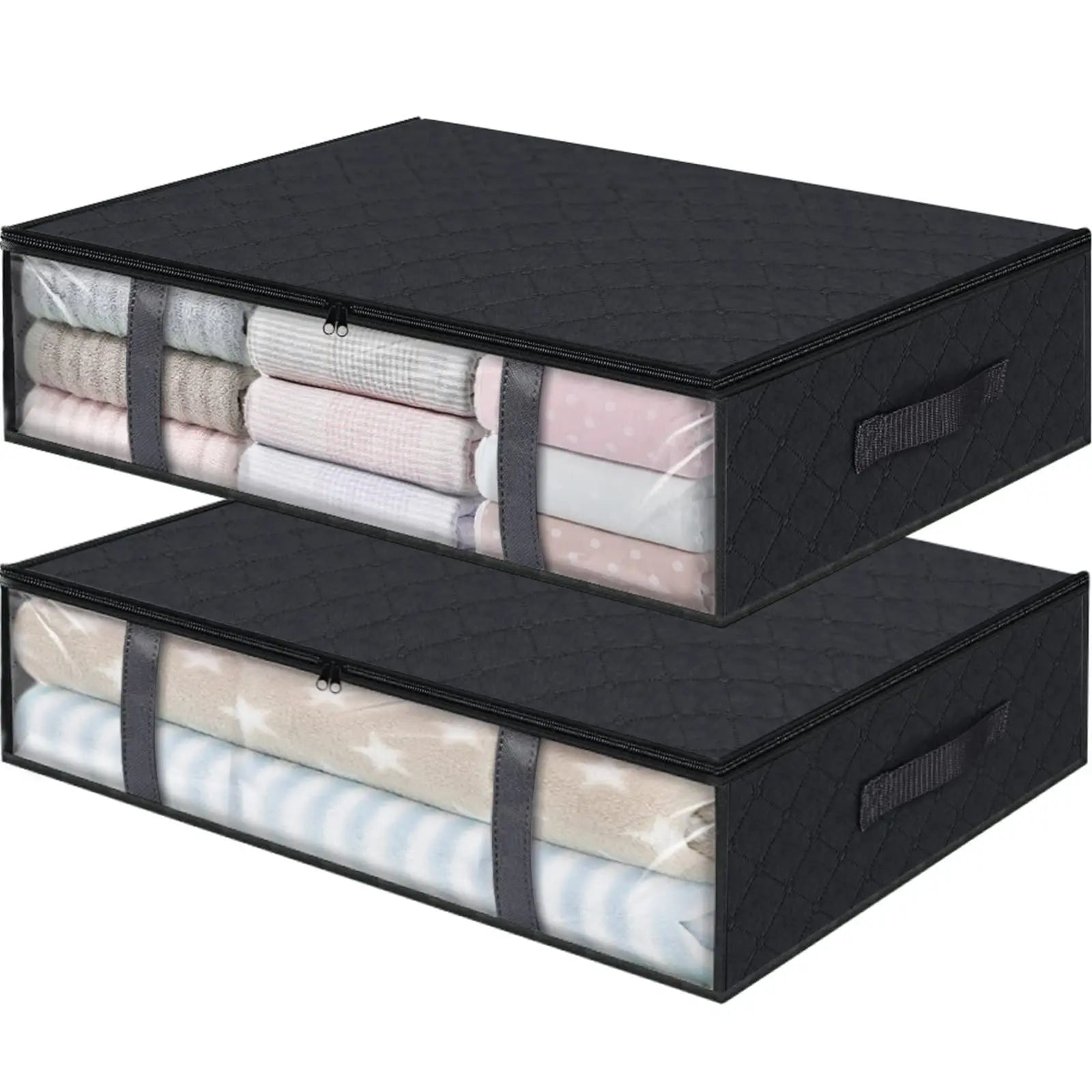 UNDER the Bed | OVER the Closet Shelf Storage Container — Clear Window, Foldable