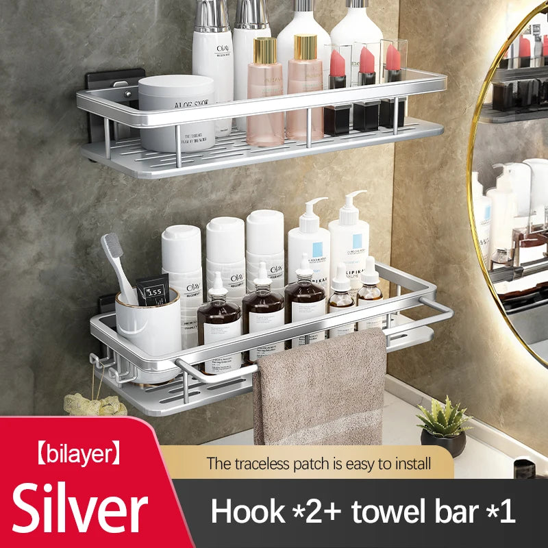 OVER the Sink | UNDER the Shower Suction Cup Storage Rack