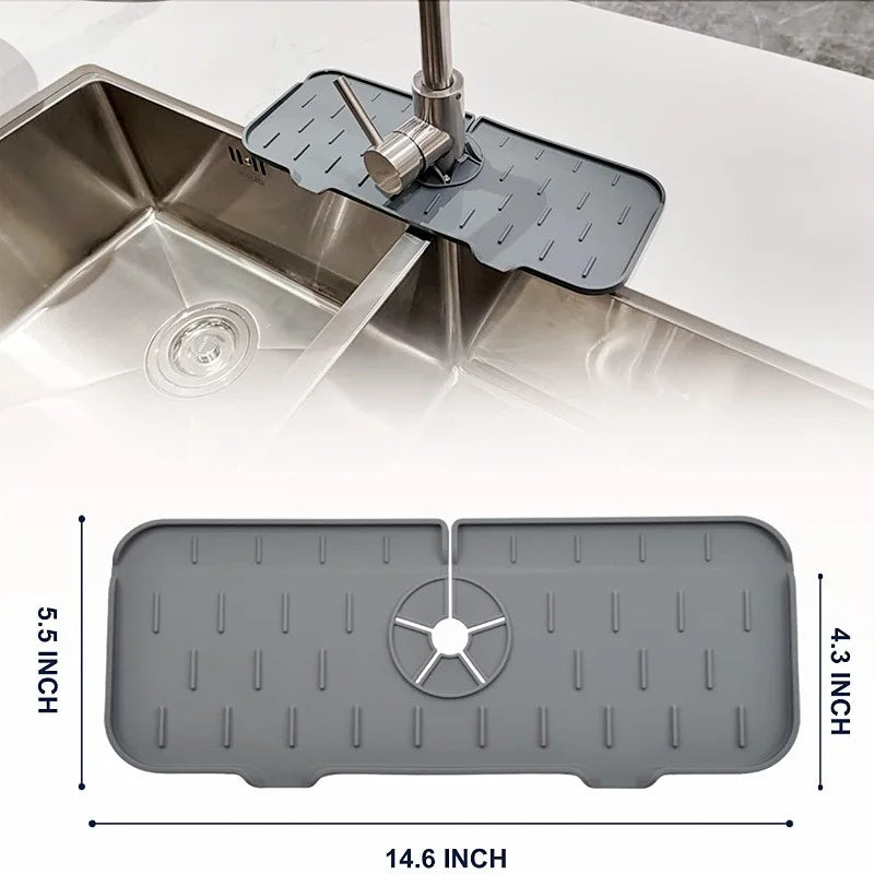 UNDER the Faucet | OVER the Sink Silicone Mat — Splash Guard & Drip Catcher