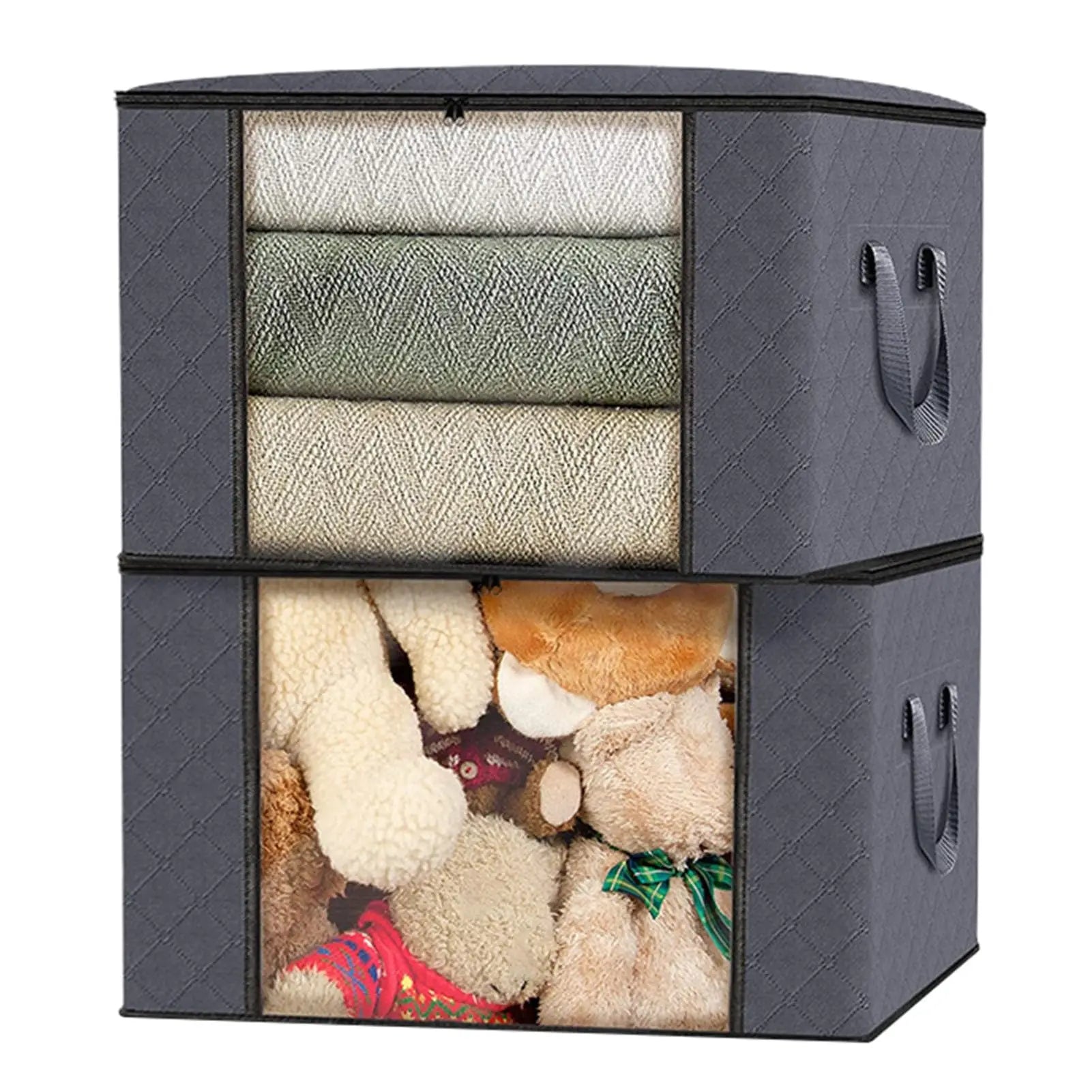 UNDER the Bed | OVER the Closet Shelf Storage Container — Clear Window, Foldable