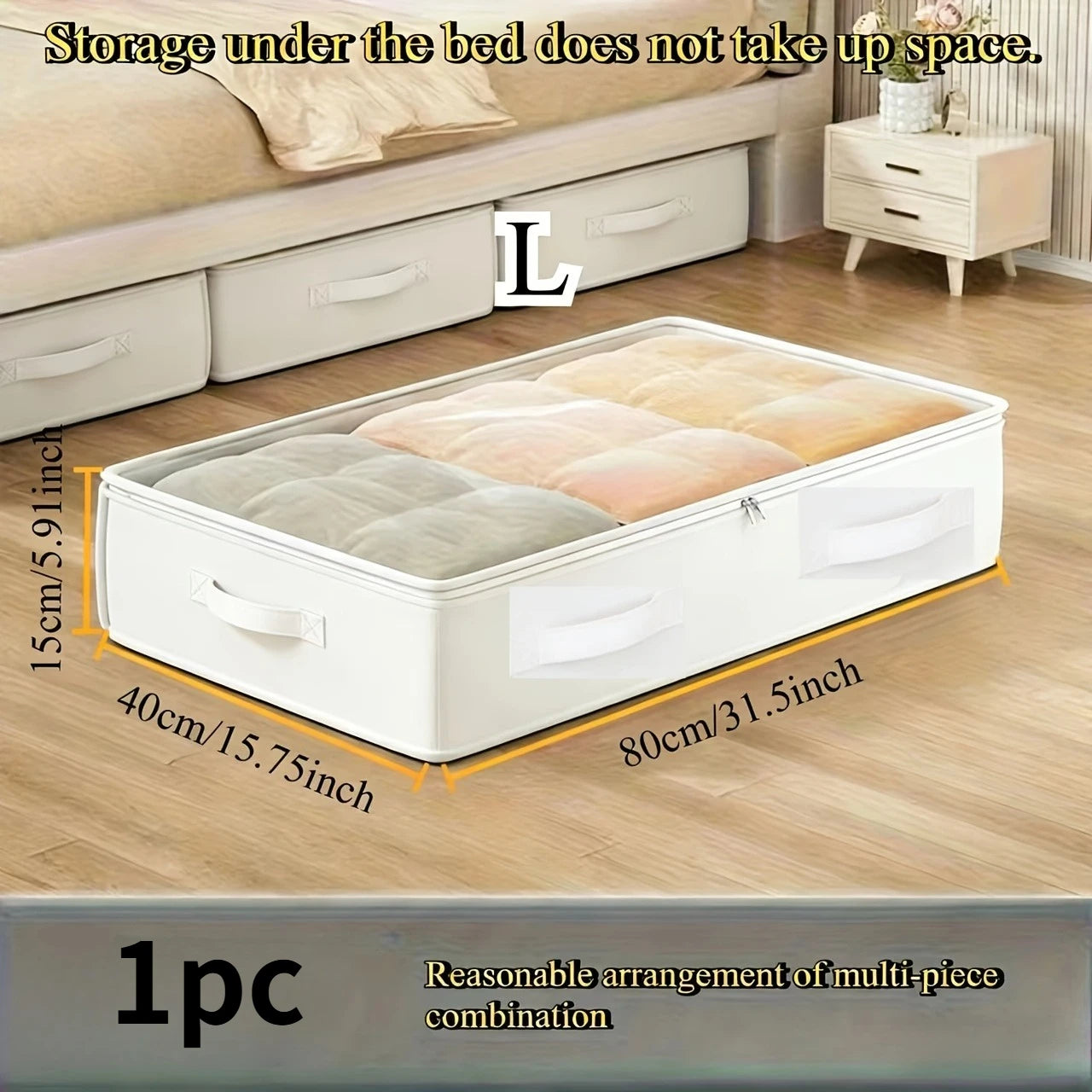 UNDER the Bed Storage Bags — Flip-Top Closure, Non-Woven