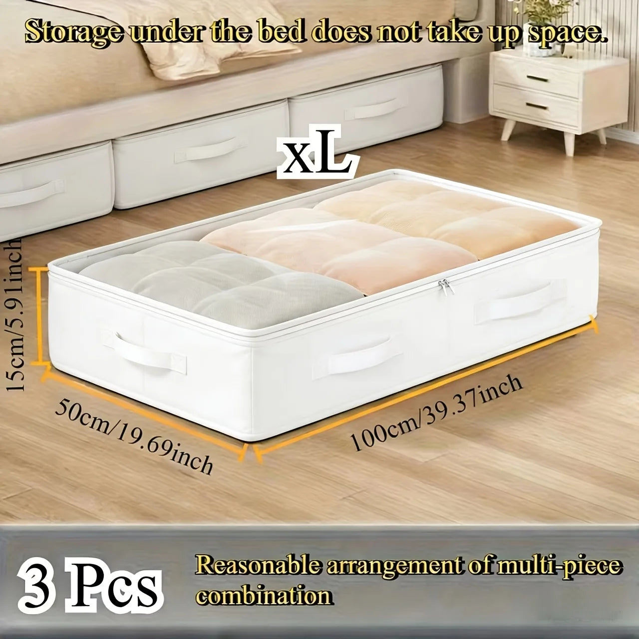 UNDER the Bed Storage Bags — Flip-Top Closure, Non-Woven