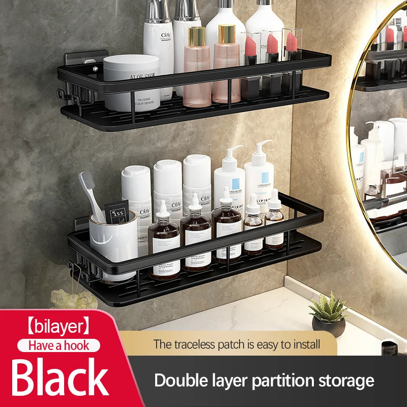 OVER the Sink | UNDER the Shower Suction Cup Storage Rack