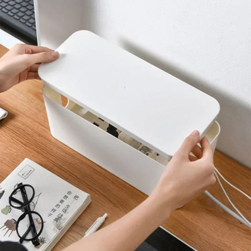 OVER the Desk Cable Storage Box — Hide Power Strip & Cables