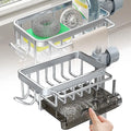 OVER the Sink | UNDER the Faucet 3-in-1 Kitchen Sink Organizer — Sponge, Soap, Towel