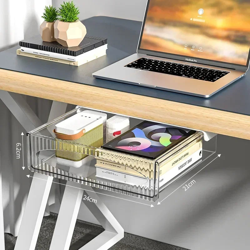 UNDER the Desk Invisible Storage Drawer — Adhesive Mount, 3.5L