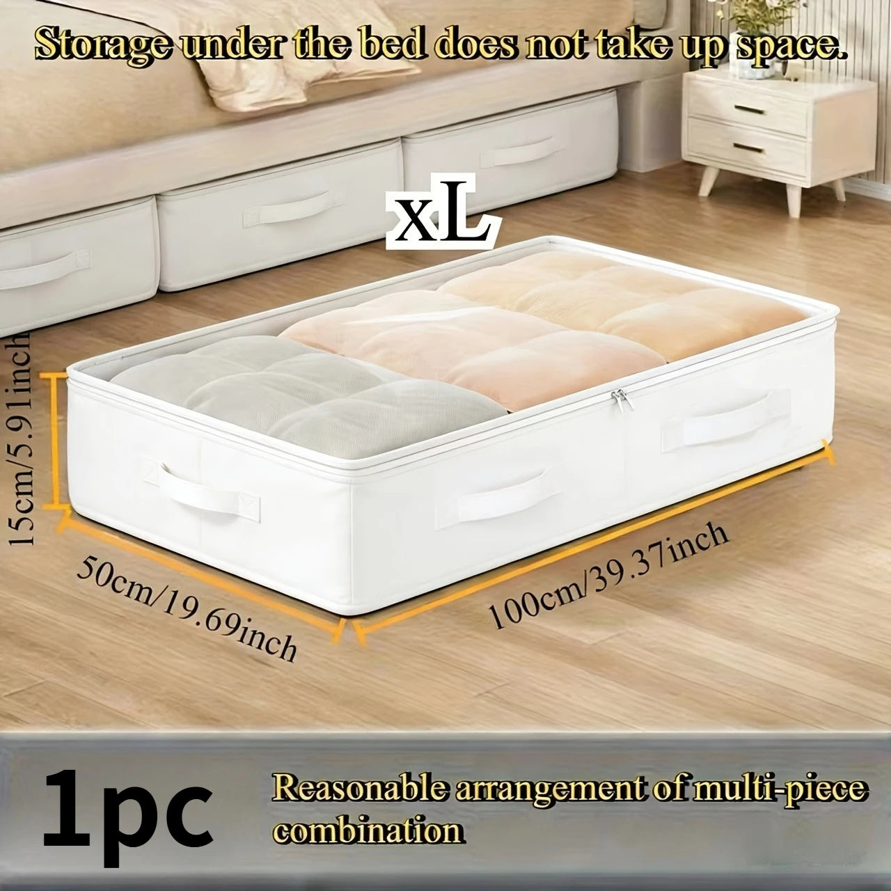 UNDER the Bed Storage Bags — Flip-Top Closure, Non-Woven