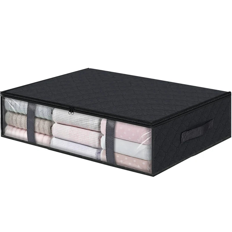 UNDER the Bed | OVER the Closet Shelf Storage Container — Clear Window, Foldable