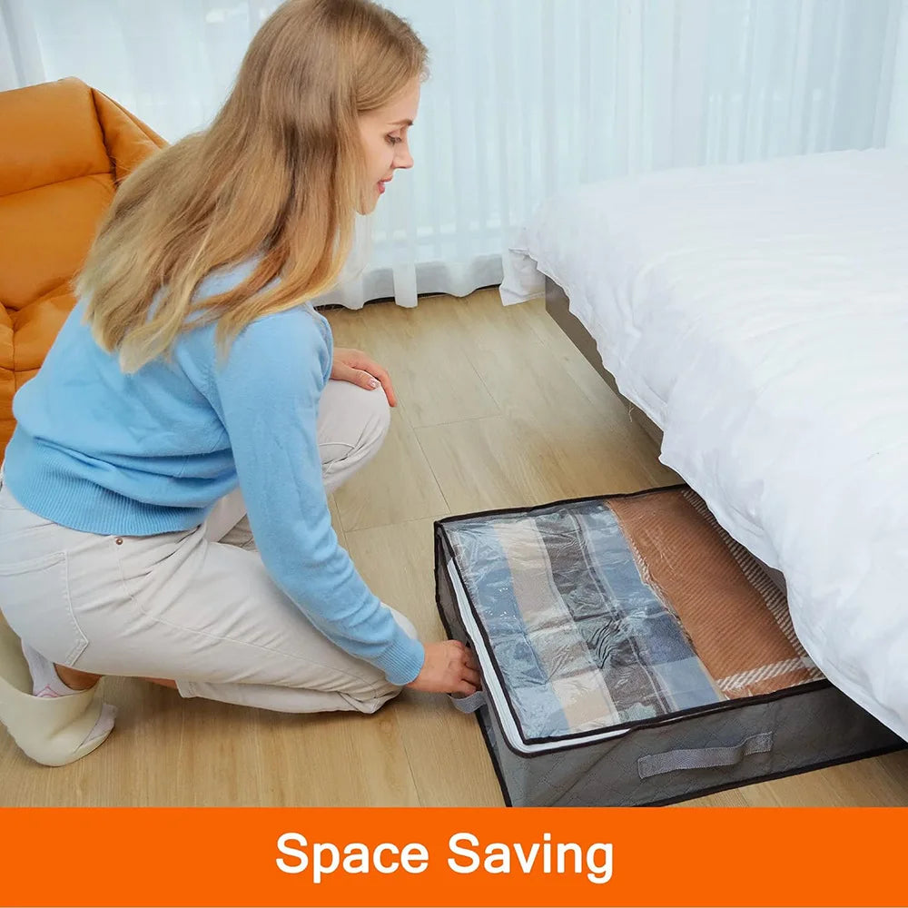 UNDER the Bed | OVER the Closet Shelf Storage Container — Clear Window, Foldable