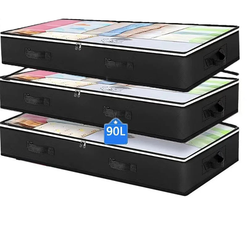 UNDER the Bed | OVER the Closet Shelf Storage Container — Clear Window, Foldable