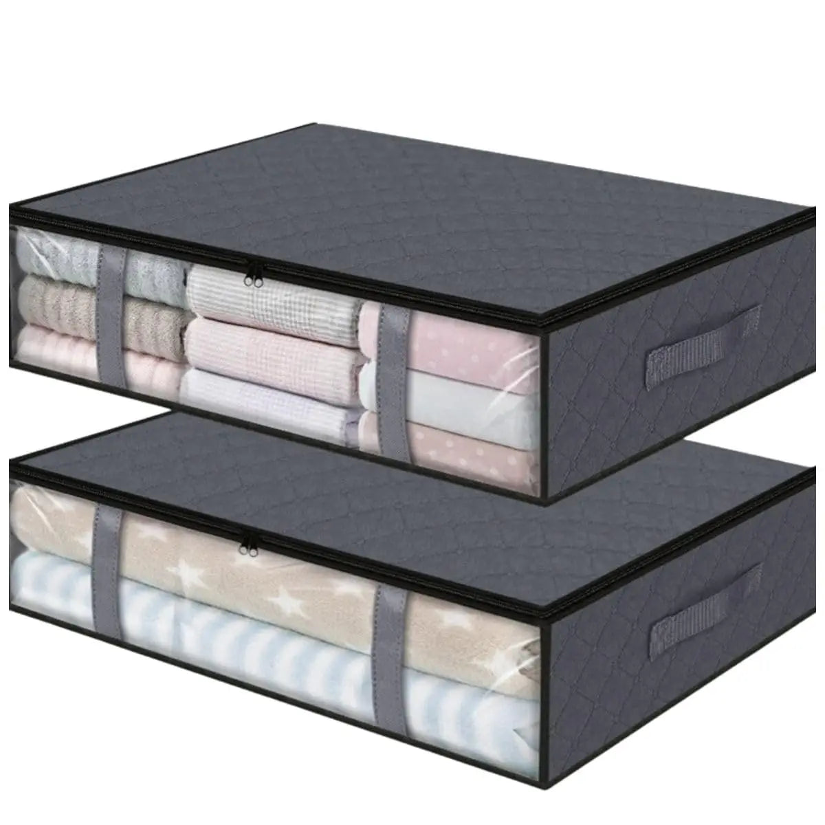 UNDER the Bed | OVER the Closet Shelf Storage Container — Clear Window, Foldable