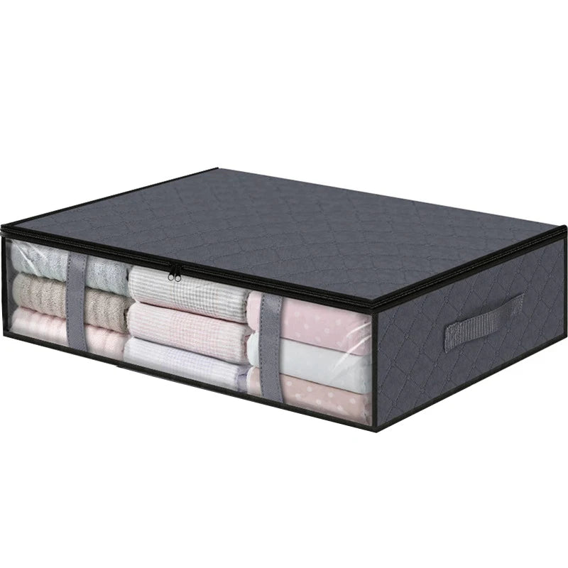 UNDER the Bed | OVER the Closet Shelf Storage Container — Clear Window, Foldable