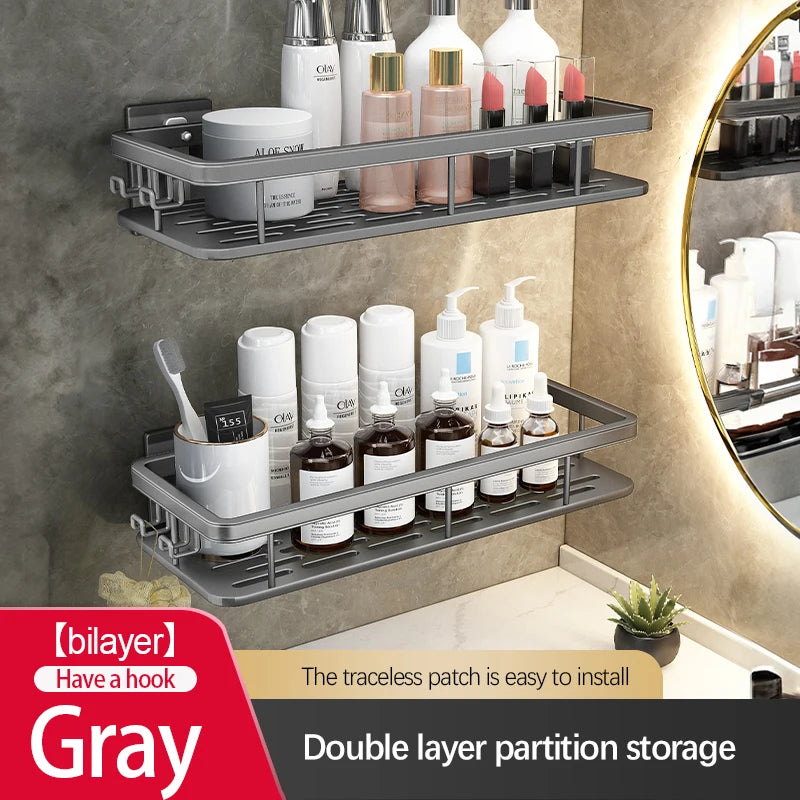 OVER the Sink | UNDER the Shower Suction Cup Storage Rack