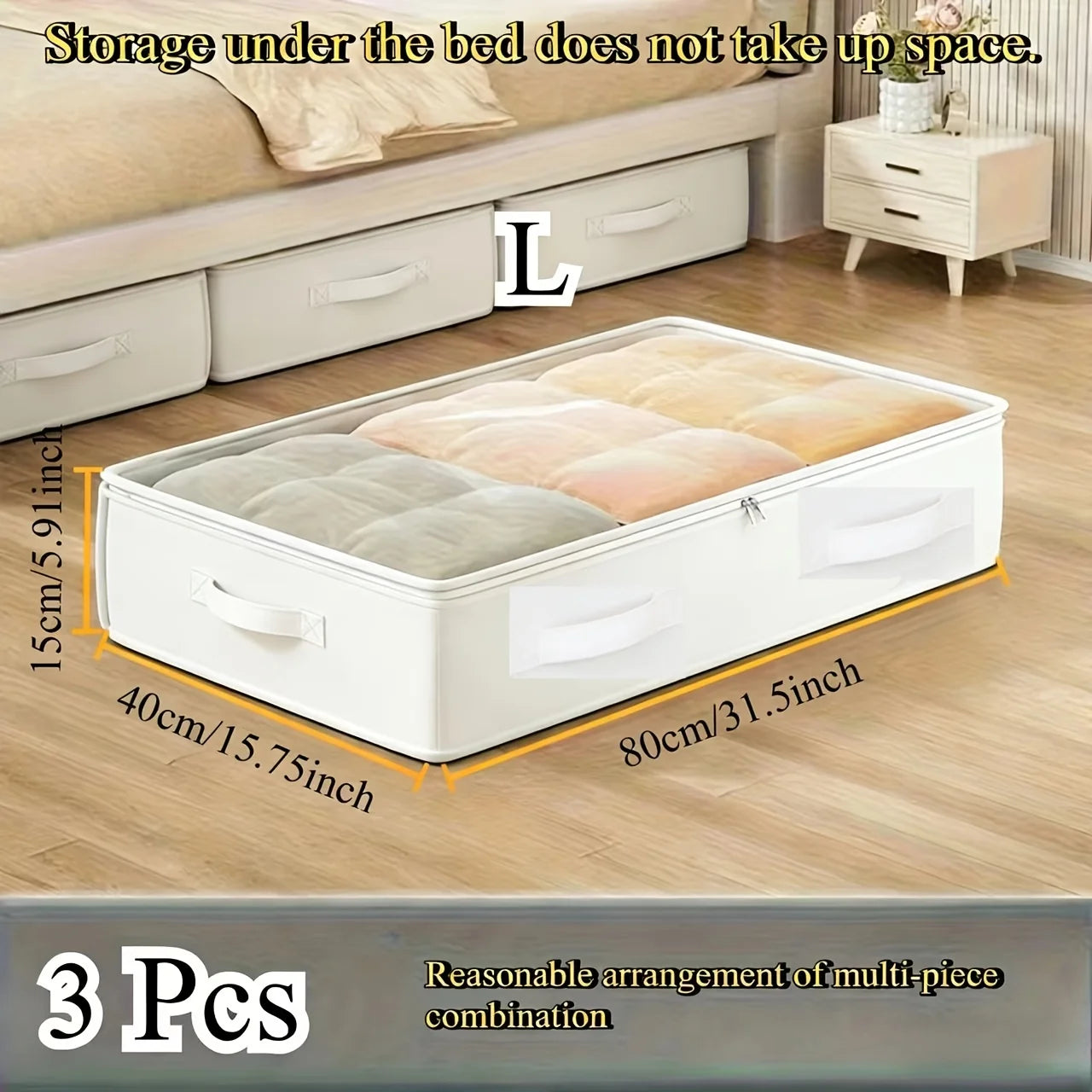 UNDER the Bed Storage Bags — Flip-Top Closure, Non-Woven