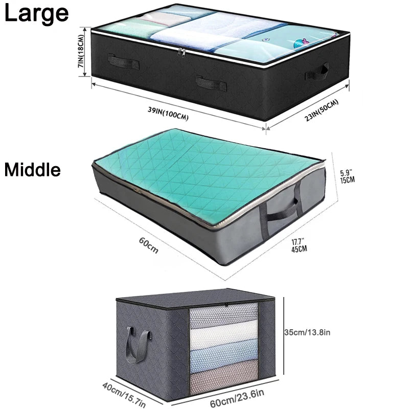UNDER the Bed | OVER the Closet Shelf Storage Container — Clear Window, Foldable