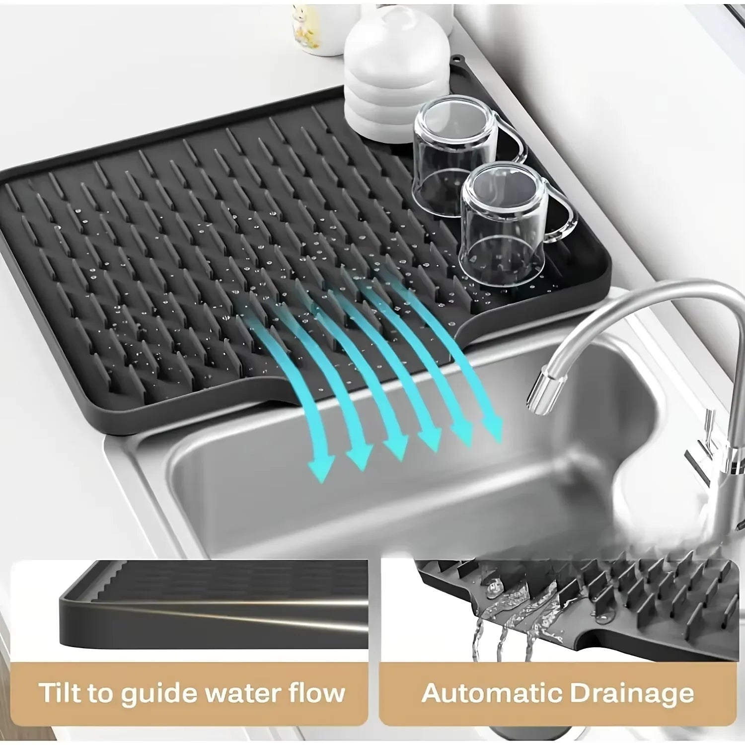 OVER the Sink Dish Drying Mat