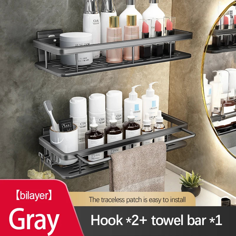 OVER the Sink | UNDER the Shower Suction Cup Storage Rack