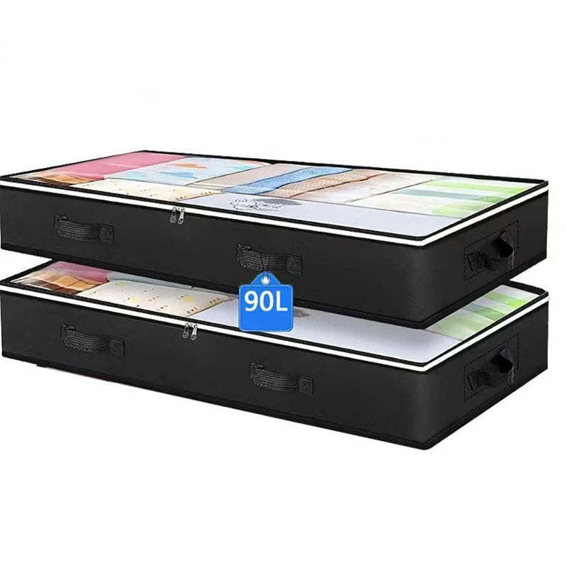 UNDER the Bed | OVER the Closet Shelf Storage Container — Clear Window, Foldable