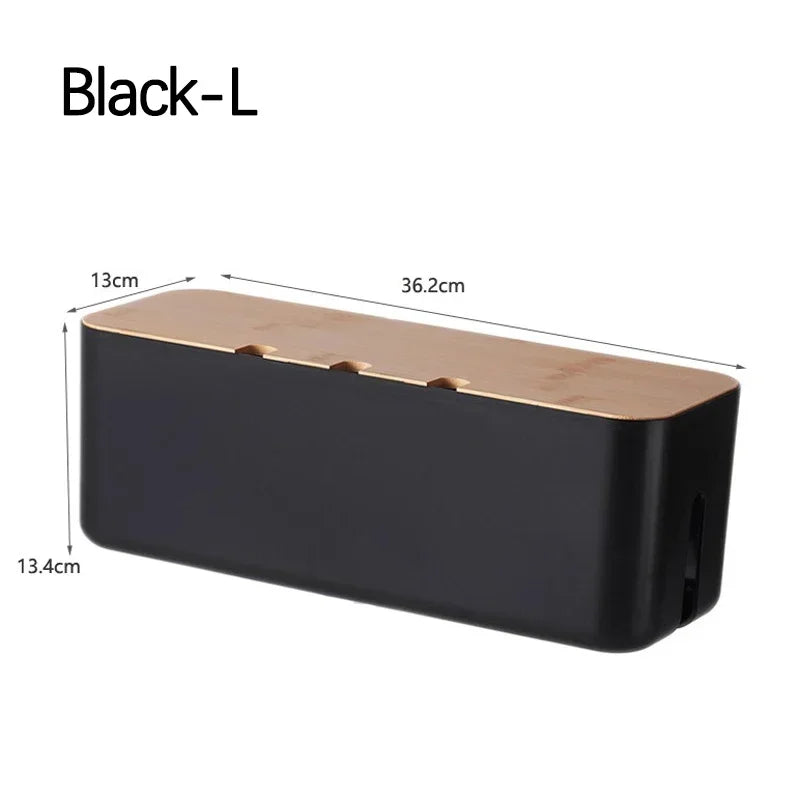 OVER the Desk Bamboo Cable Box — Premium Wood Finish