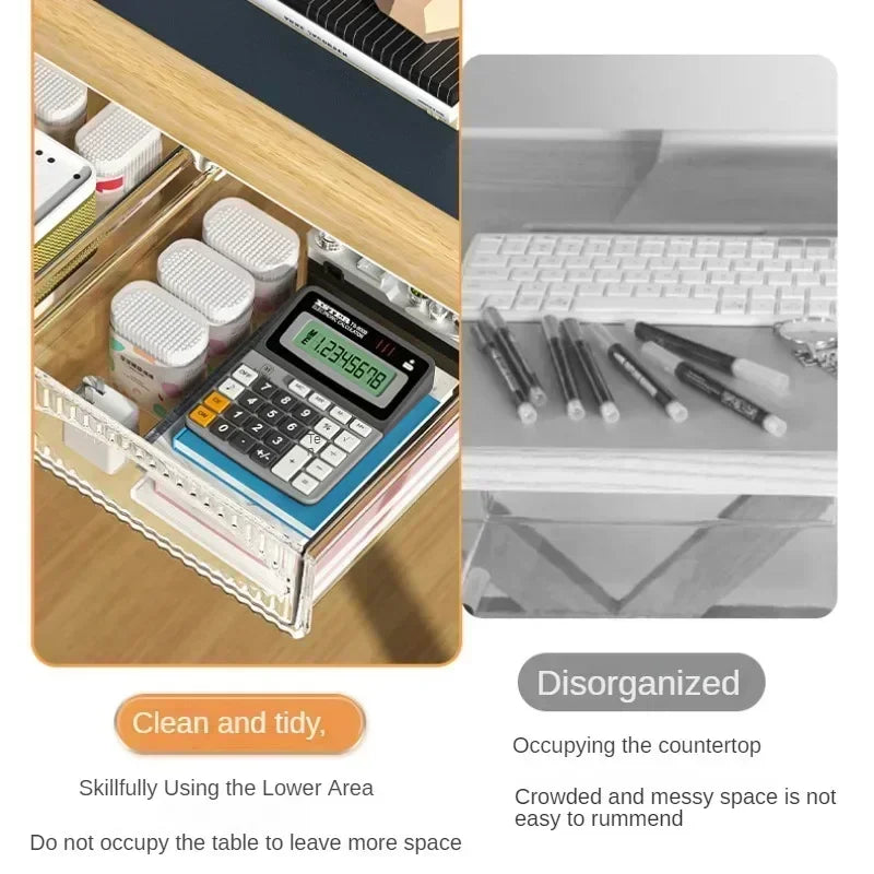 UNDER the Desk Invisible Storage Drawer — Adhesive Mount, 3.5L