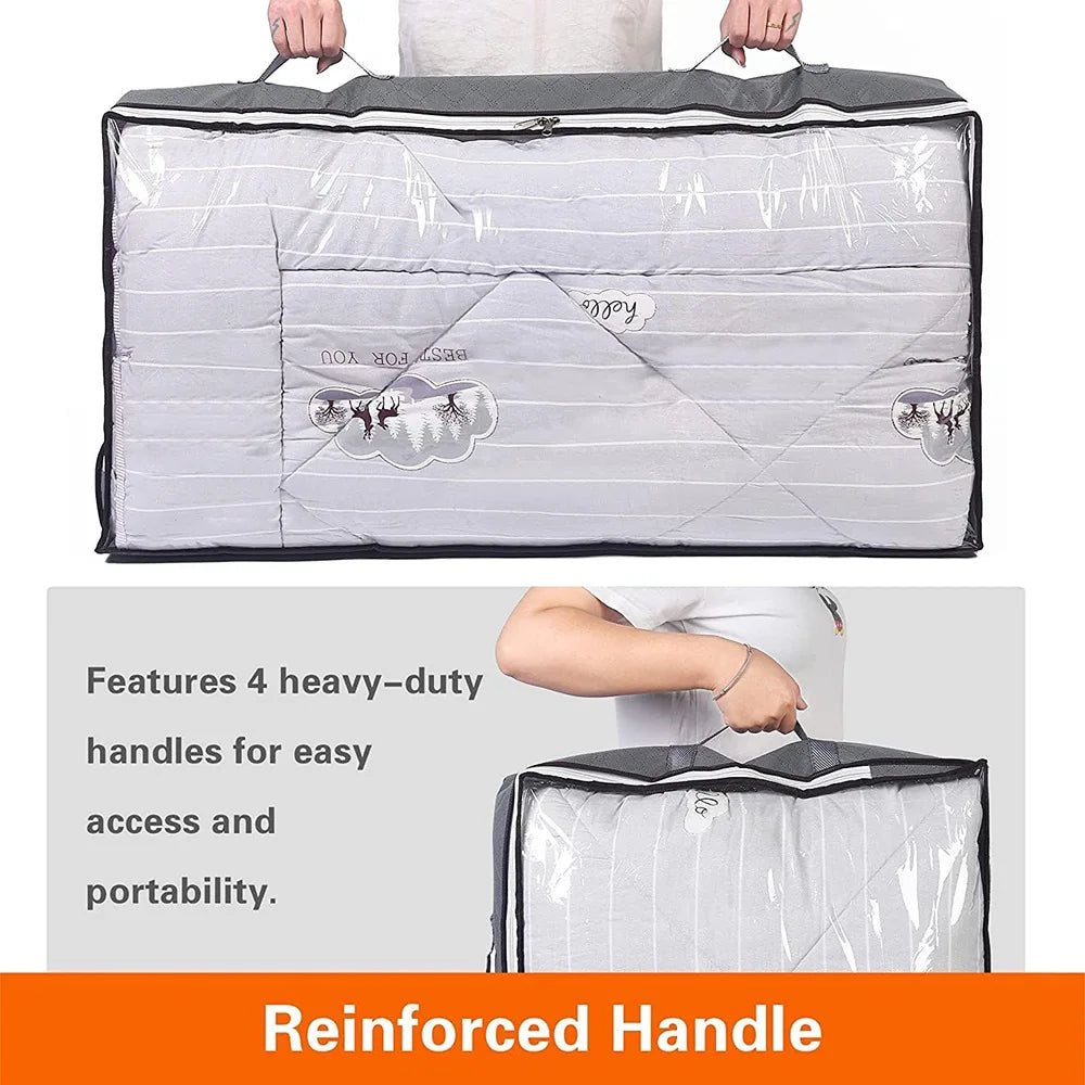 UNDER the Bed | OVER the Closet Shelf Storage Container — Clear Window, Foldable