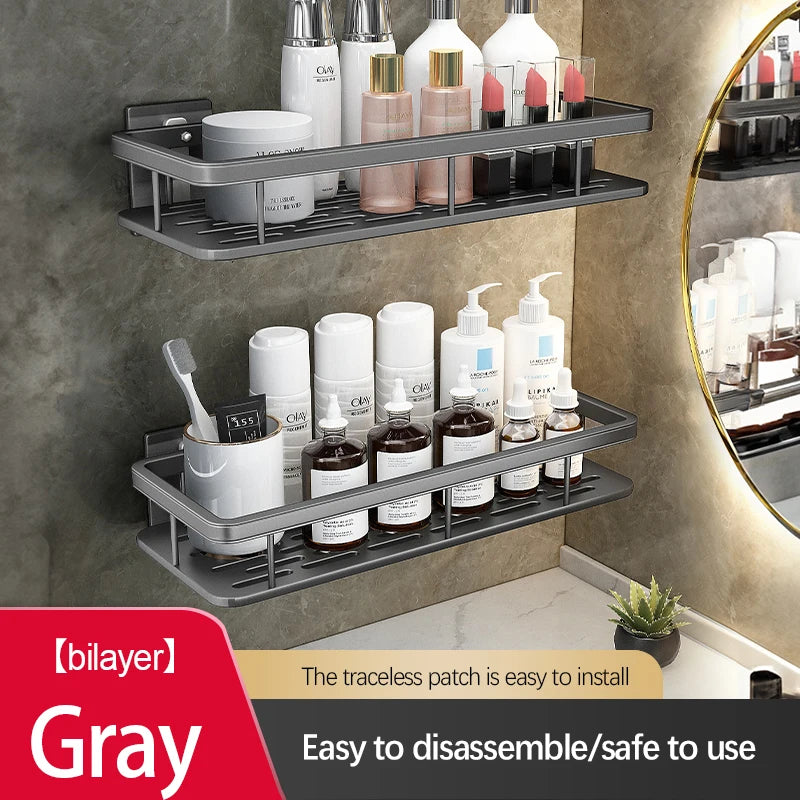 OVER the Sink | UNDER the Shower Suction Cup Storage Rack