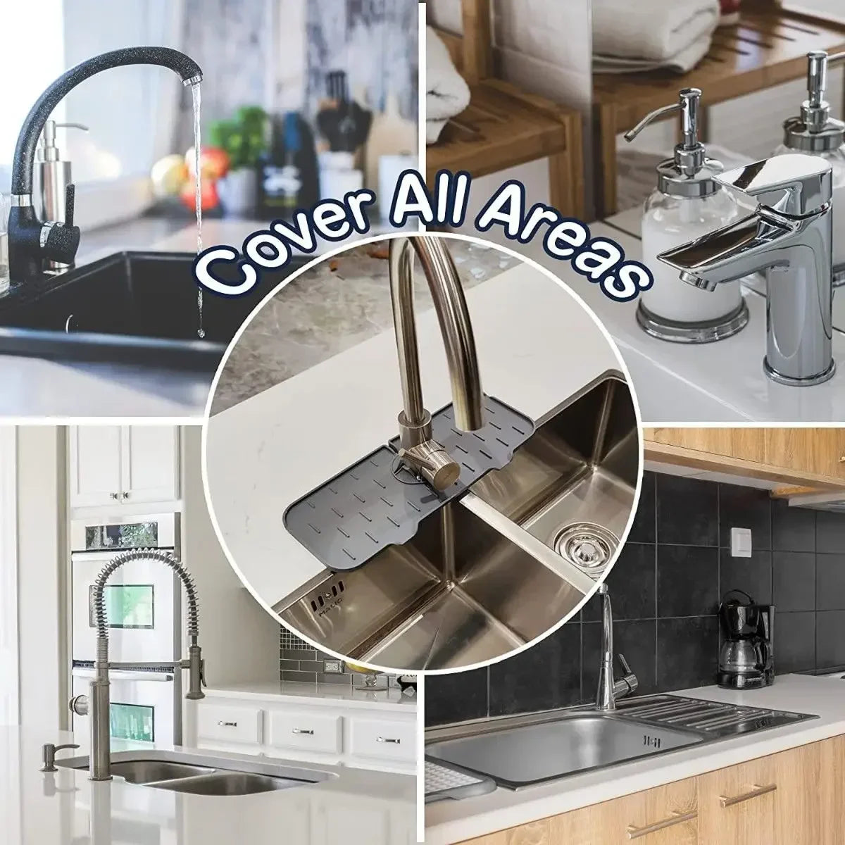 UNDER the Faucet | OVER the Sink Silicone Mat — Splash Guard & Drip Catcher