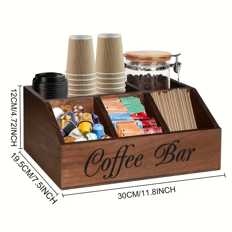 OVER the Countertop Wooden Coffee Station Storage Box