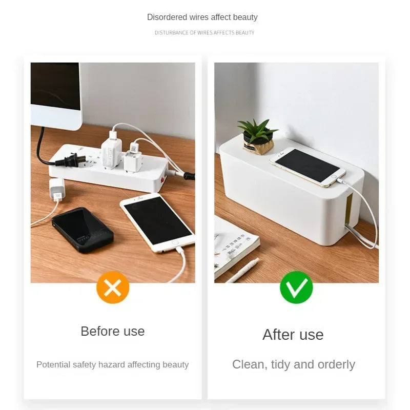 OVER the Desk Cable Storage Box — Hide Power Strip & Cables