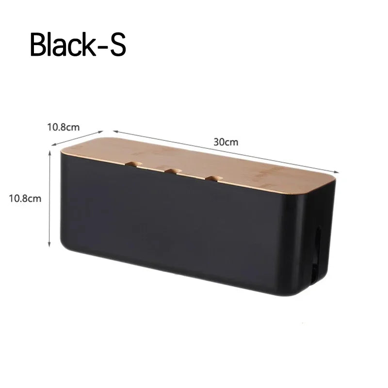OVER the Desk Bamboo Cable Box — Premium Wood Finish
