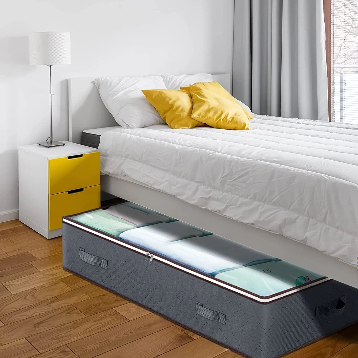 UNDER the Bed | OVER the Closet Shelf Storage Container — Clear Window, Foldable