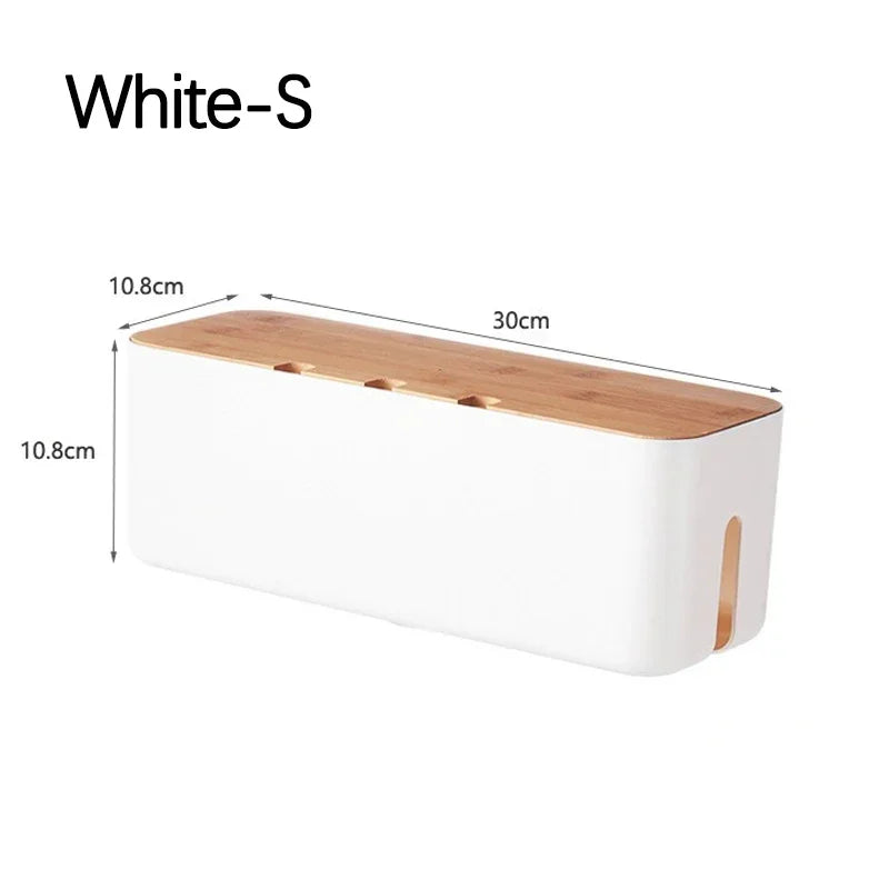 OVER the Desk Bamboo Cable Box — Premium Wood Finish