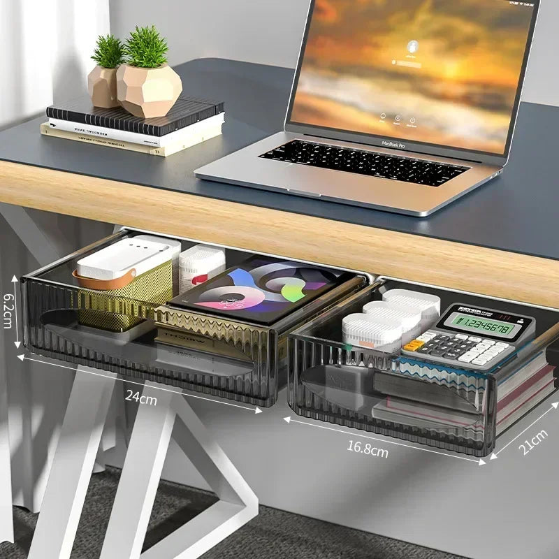 UNDER the Desk Invisible Storage Drawer — Adhesive Mount, 3.5L