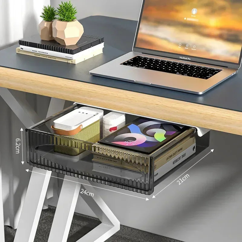 UNDER the Desk Invisible Storage Drawer — Adhesive Mount, 3.5L