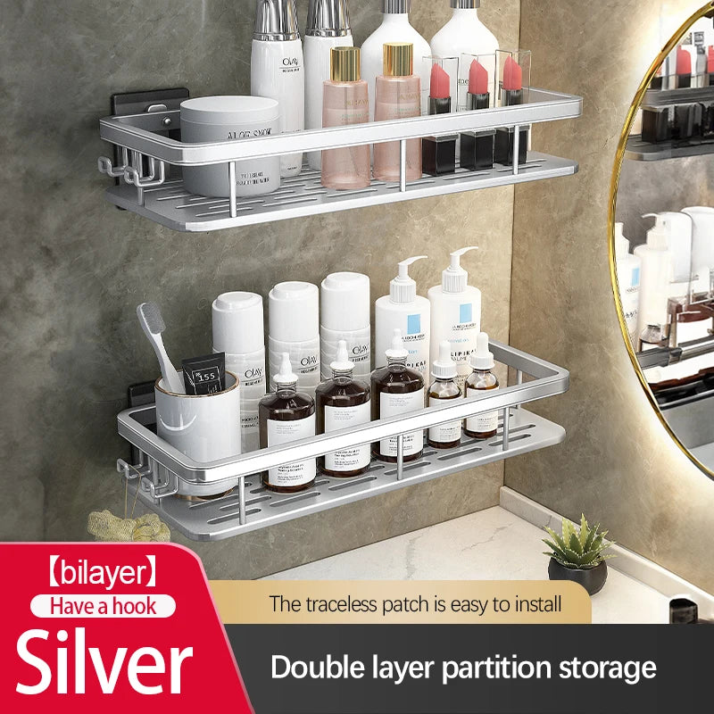 OVER the Sink | UNDER the Shower Suction Cup Storage Rack