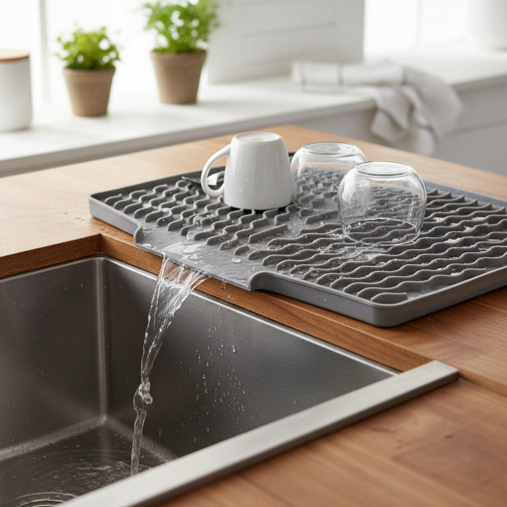 OVER Sink Dish Drying Mat - Gray (2pcs)